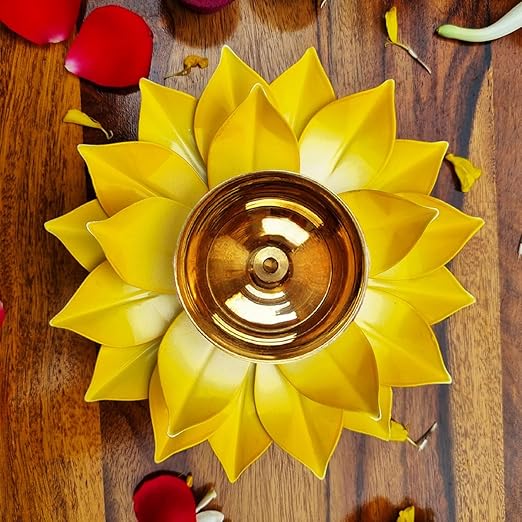 Brass Lotus Diya 5 Brass Lotus Diya - Image 5