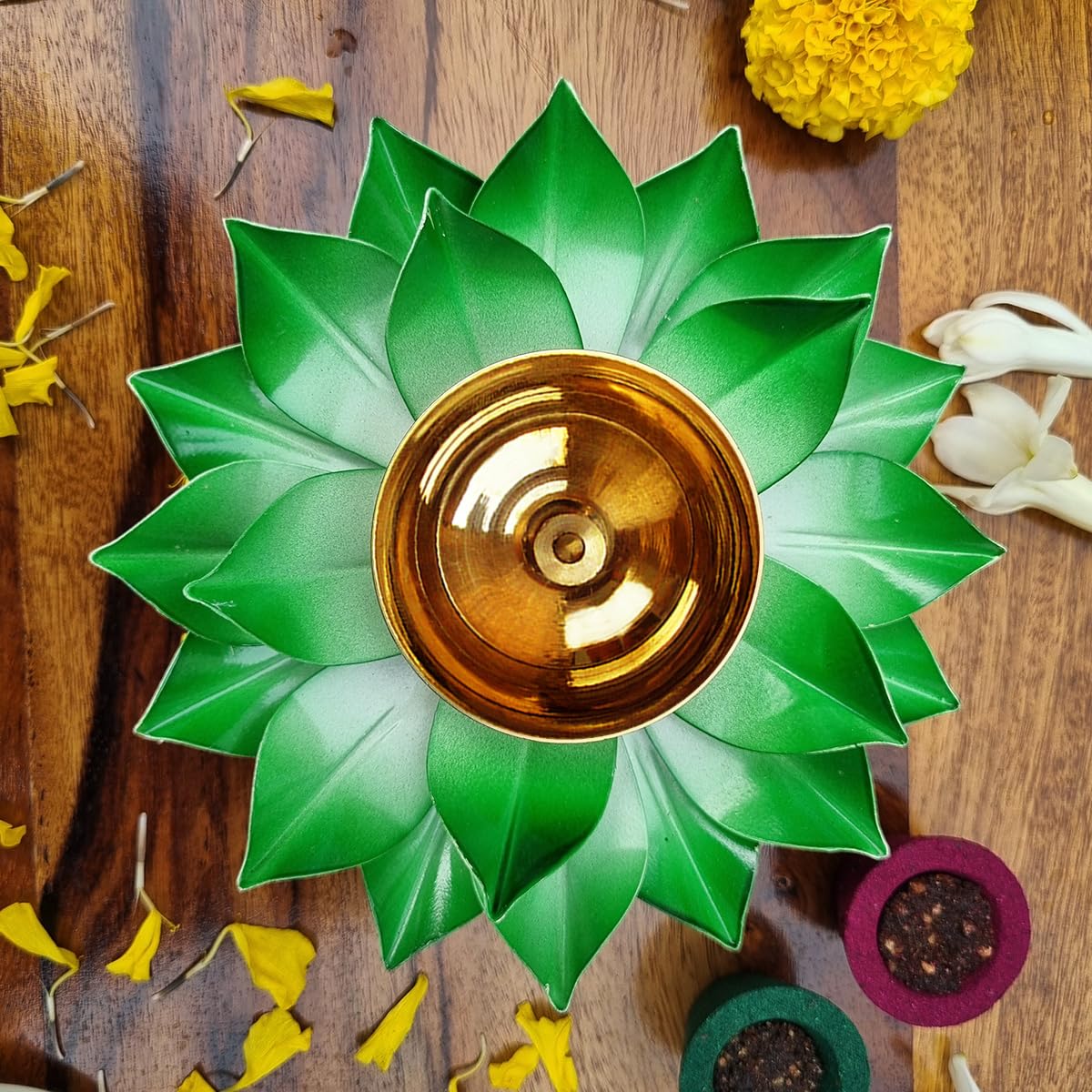 Brass Lotus Diya 3 Brass Lotus Diya - Image 3