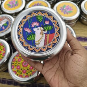 Heritage Cow Lotus Silver Tiffin