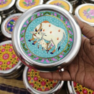 Blessed Cow Calf Silver Box