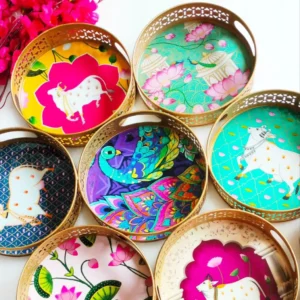 Pichwai Round Tray (Assorted)