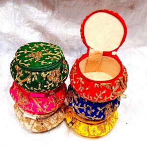 Matki Shape Embroidered Bangle Box