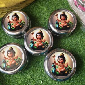 Decorative Lord Murugan Stainless Steel Tiffen Box