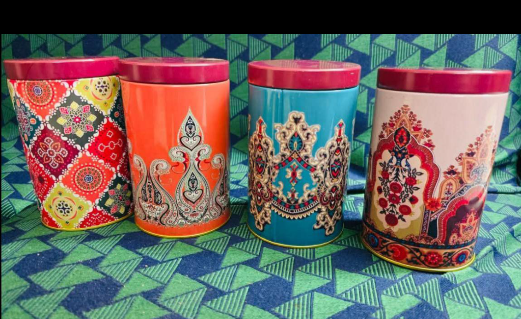 Tin Air Tight Floral Container 6 Inch 1 tin container