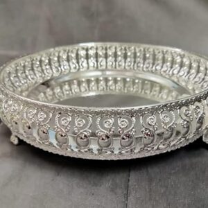 German Silvery Tray - 10 Inch