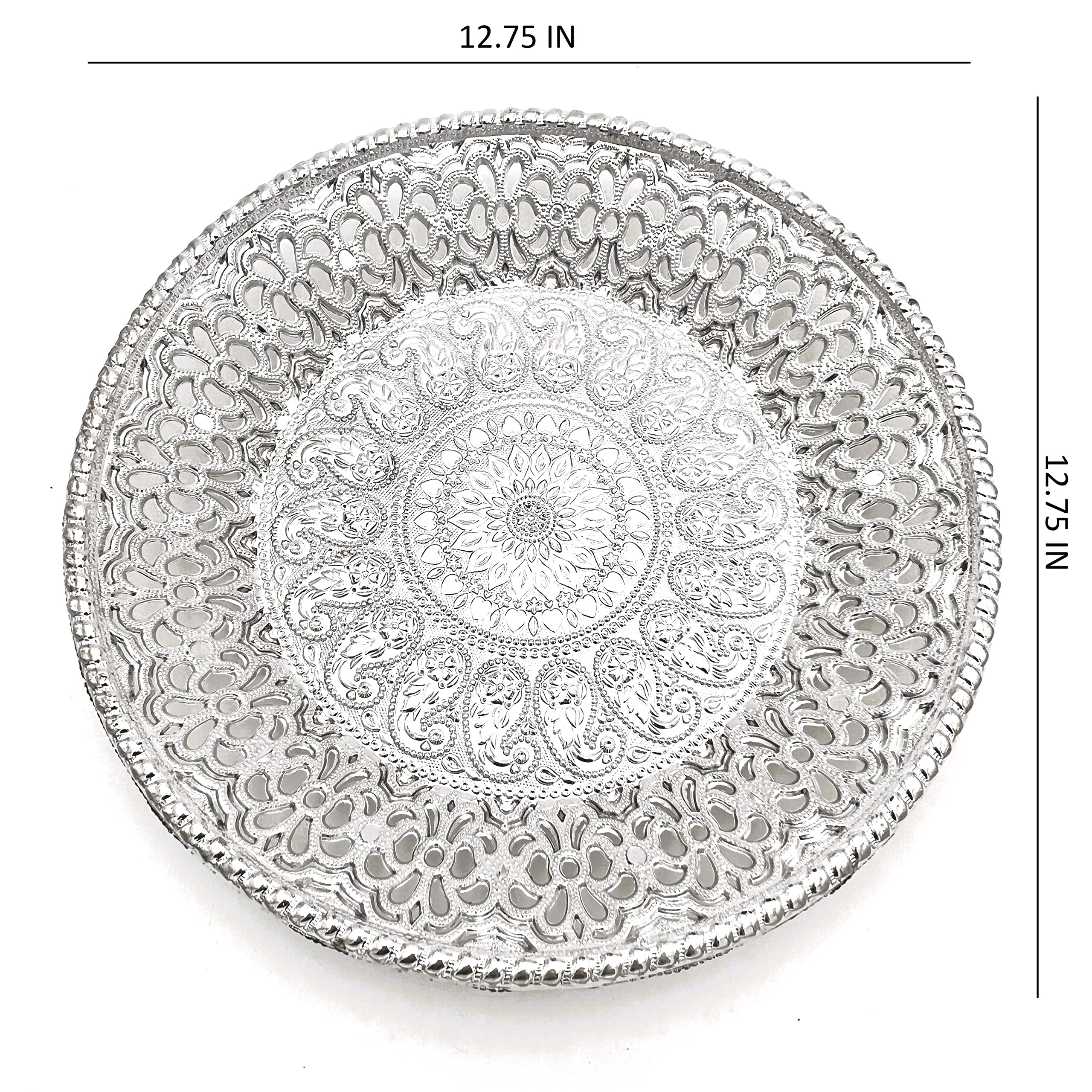 Kivi 12 Inch Silver Finish Decorative Fruit Plate – Premium Serving Tray 1 Kivi 12 Inch Silver Finish Decorative Fruit Plate – Premium Serving Tray