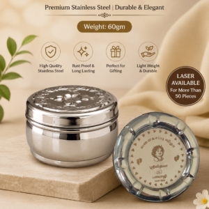 Home 7 Elegant 4 Inch Silver Box | 60g Storage Box