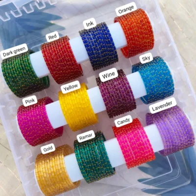Raindrop Crystal Glass Bangles – Premium First Quality (1 Dozen) ✨