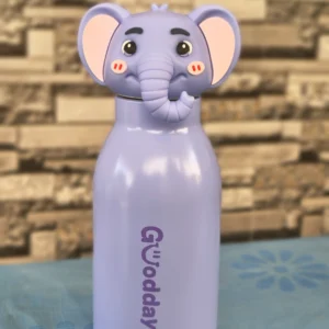 Cute Animal Face Straw Water Bottle for Kids – 450 ml